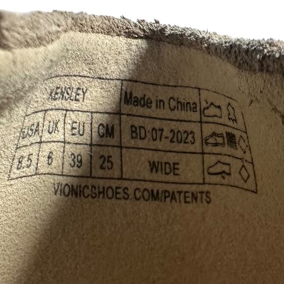 Vionic Kinsley Suede Slip-On Loafers Beige Women’s 8.5 Wide Comfort Shoes - Picture 6 of 9